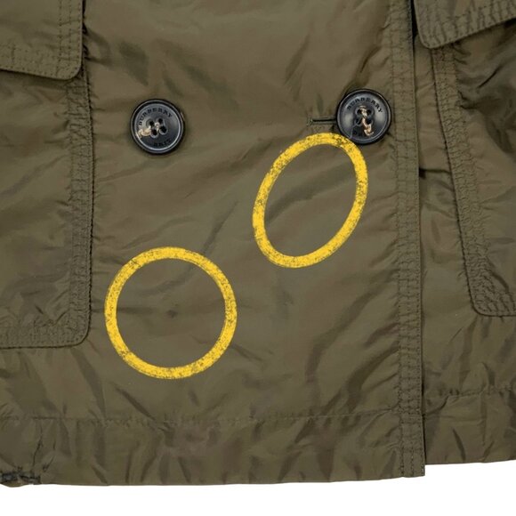 Burberry Brit Double Breasted Trench Coat Jacket US 8 Green Belted Utility Fall - Picture 9 of 16